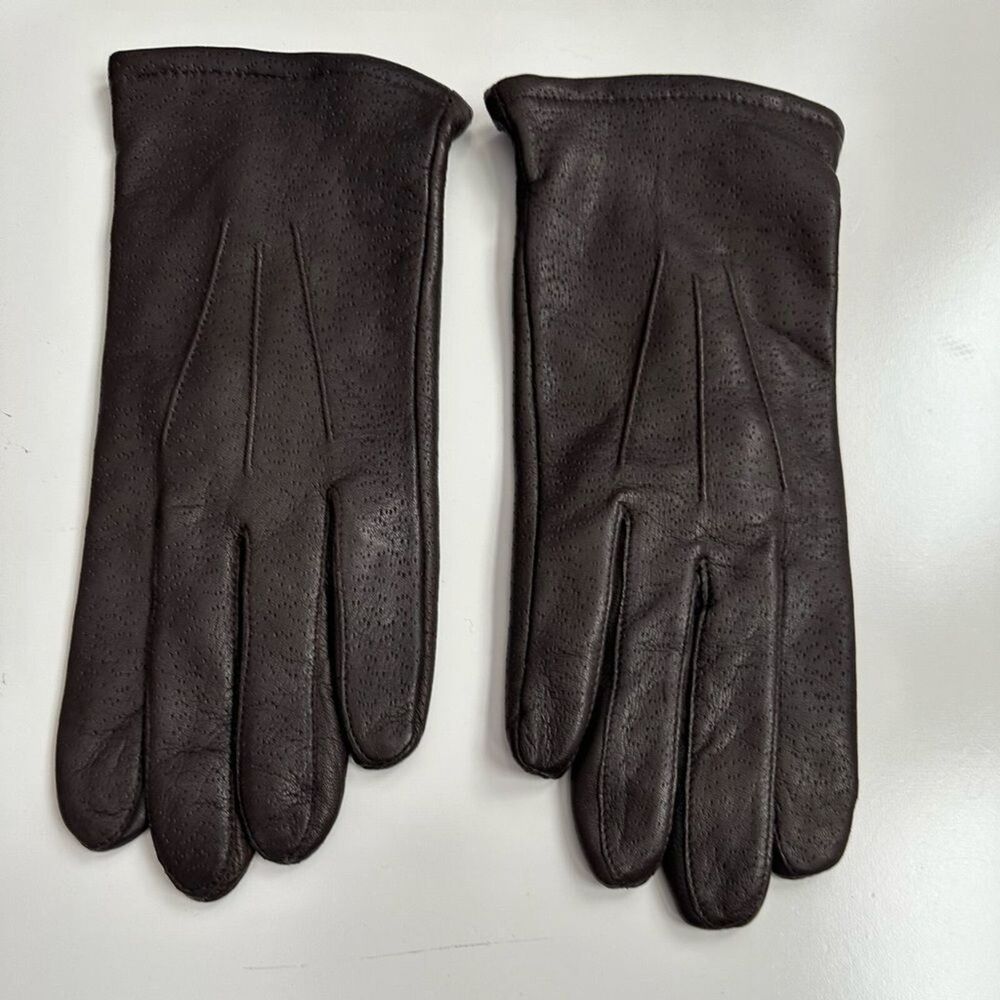 Vintage Fownes Brown Leather Gloves size Medium - Women's